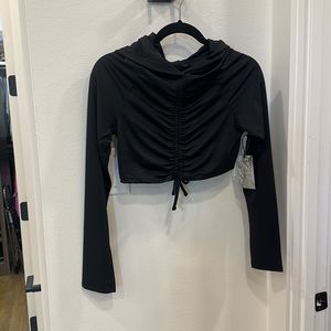 Sommer Ray cropped hoodie • size: M • ruched front with tie